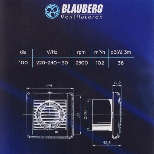 Вентилятор Blauberg Aero 100 Chrome фото 2