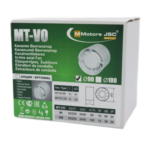 Канальный вентилятор MMotors JSC МТ-ВО 100 фото 3